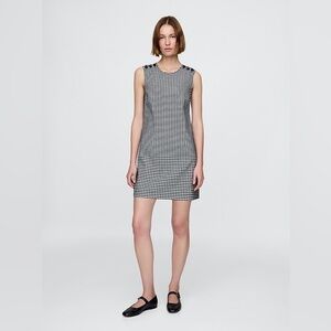 GAP x Doen Blue and White Gingham Denim Sleeveless Mini Dress